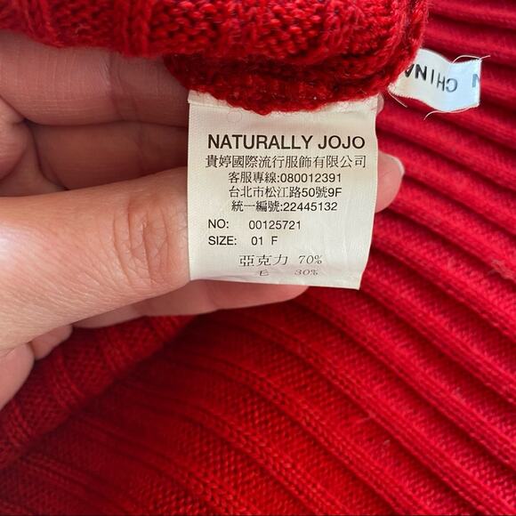 Vintage Naturally Jojo 90s Red Faux Fur Sweater Dress Size Medium - Picture 5 of 5